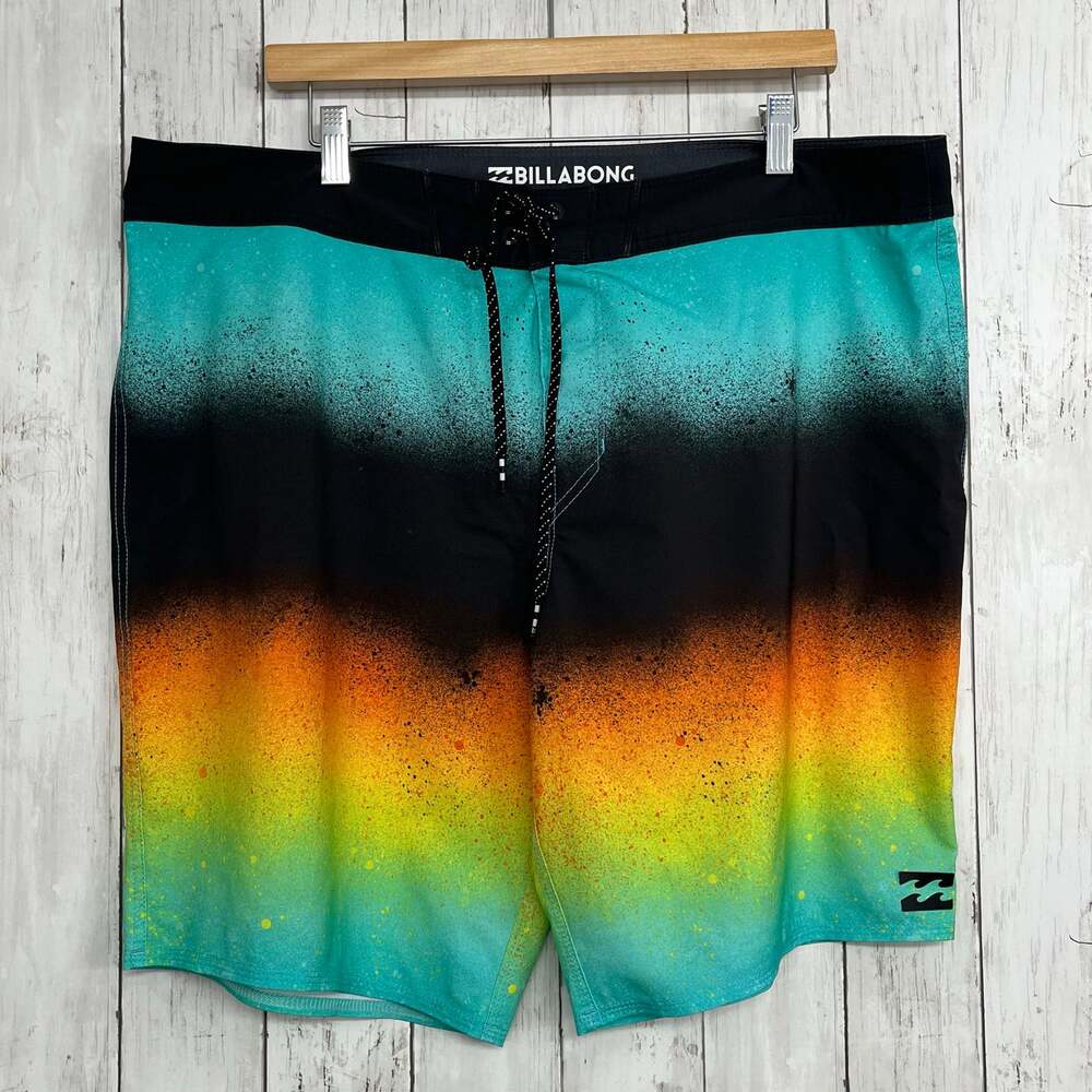 Billabong Tribong Plat Boardshorts Men 38 Multicolor Surf Swim Trunks Shorts
